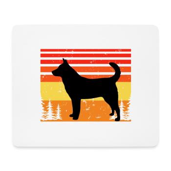 Jindo Dog Silhouette Vintage Sunset for Dog Lovers - Mouse Pad (horizontal) - white - Front