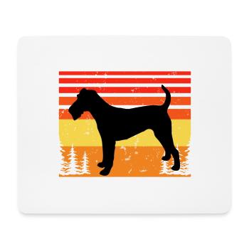 Irish Terrier Dog Lover Silhouette Vintage Sunset - Mouse Pad (horizontal) - white - Front