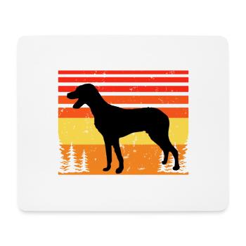 Grec Harehound Dog Love Silhouette Vintage Sunset - Tapis de souris (format paysage) - blanc - Devant