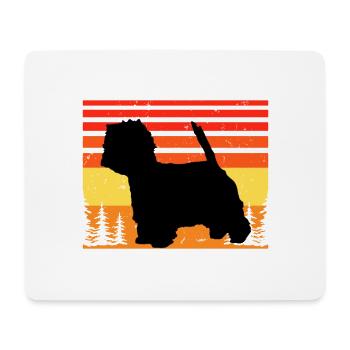 Westie Hundeliebhaber Silhouette Vintage Sonnenuntergang - Mousepad (Querformat) - Weiß - Vorne