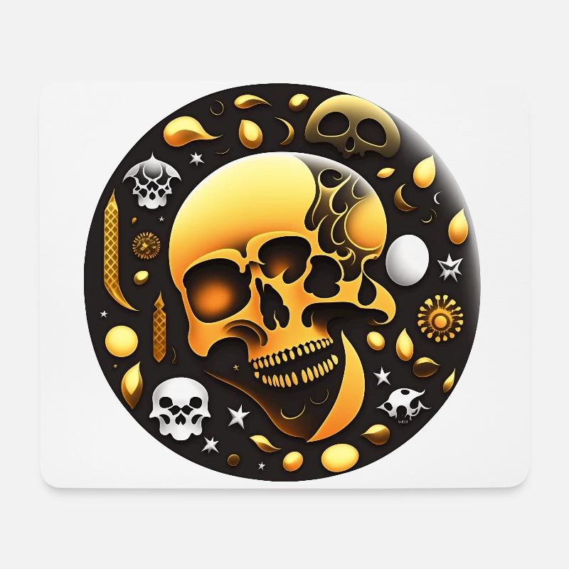 Totenkopf Kunst - Mousepad (Querformat) - Weiß