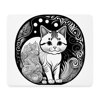Katze - Mousepad (Querformat) - Weiß - Vorne