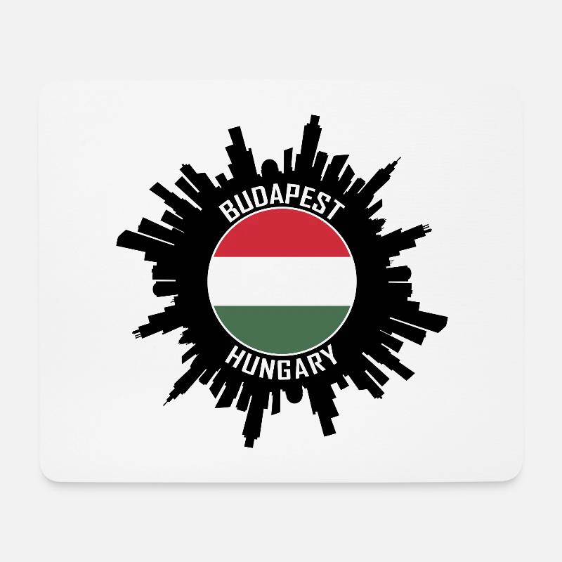Budapest Skyline Ungarn Flagge Reise Souvenir - Mousepad (Querformat) - Weiß