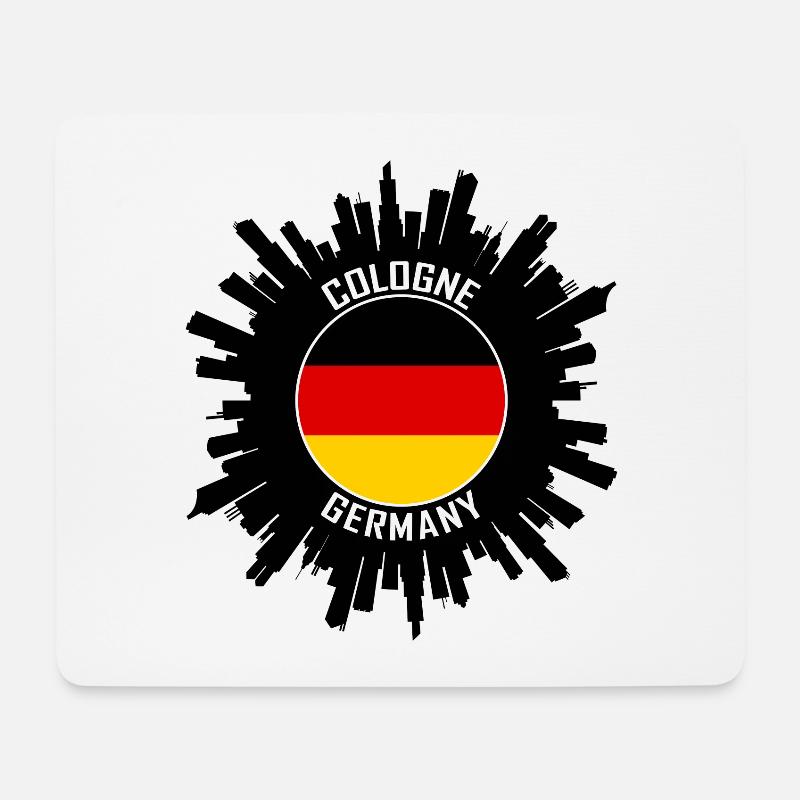 Köln Skyline Deutschland Flagge Reise Souvenir - Mousepad (Querformat) - Weiß