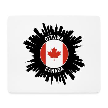 Souvenir de voyage du drapeau canadien Skyline d’Ottawa - Tapis de souris (format paysage) - blanc - Devant
