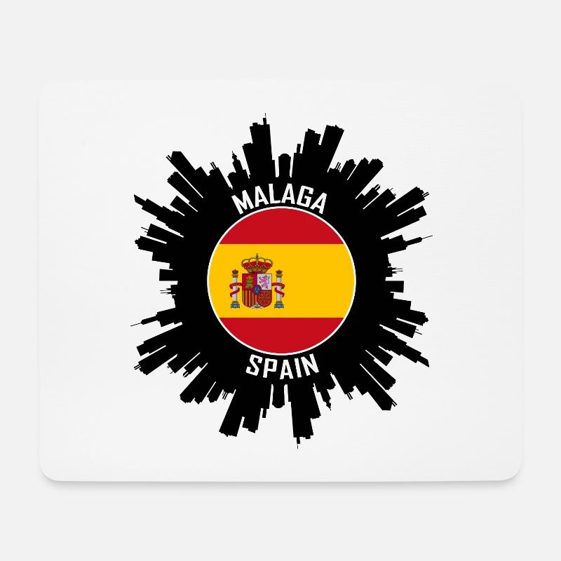 Malaga Skyline Spanien Flagge Reise Souvenir - Mousepad (Querformat) - Weiß