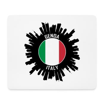 Genoa Skyline Italie Flag Souvenir de voyage - Tapis de souris (format paysage) - blanc - Devant