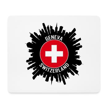 Genf Skyline Schweiz Flagge Reise-Souvenir - Mousepad (Querformat) - Weiß - Vorne