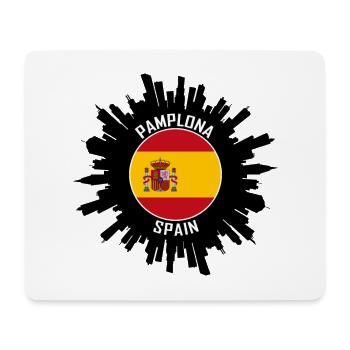 Pamplona Skyline Spanien Flagge Reise-Souvenir - Mousepad (Querformat) - Weiß - Vorne