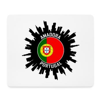 Amadora Skyline Portugal Flag Souvenir de voyage - Tapis de souris (format paysage) - blanc - Devant