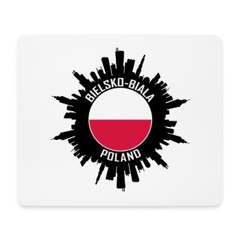 Bielsko Biala Skyline Poland Flag Travel Souvenir - Mouse Pad (horizontal) - white - Front