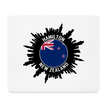 Hamilton Skyline New Zealand Flag Souvenir de voyage - Tapis de souris (format paysage) - blanc - Devant