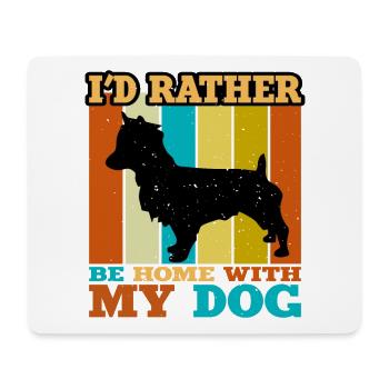 Australian Terrier Hund Silhouette Retro Sonnenuntergang - Mousepad (Querformat) - Weiß - Vorne