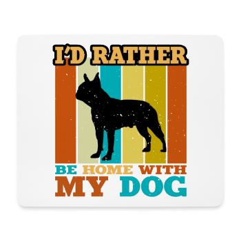 Boston Terrier Dog Lover Silhouette Vintage Sunset - Mouse Pad (horizontal) - white - Front