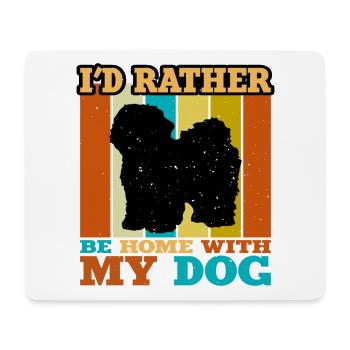 Bolognese Hundeliebhaber Silhouette Vintage Sonnenuntergang - Mousepad (Querformat) - Weiß - Vorne