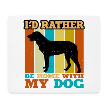 Cao De Castro Laboreiro Dog Silhouette Retro Sun - Mouse Pad (horizontal) - white - Front