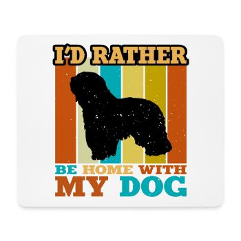 Cao da Serra de Aires Hund Silhouette Retro Sonnenuntergang - Mousepad (Querformat) - Weiß - Vorne