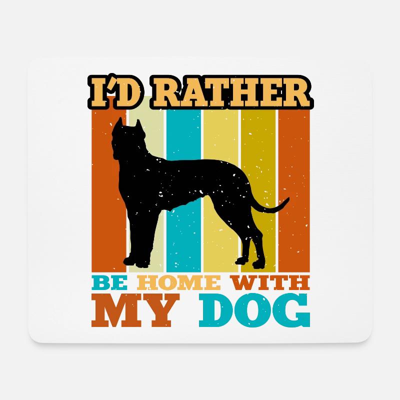 Córdoba Kampfhund Lover Silhouette Retro Sunset - Mousepad (Querformat) - Weiß