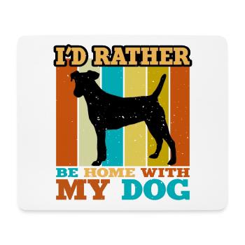 Chilean Fox Terrier Dog Silhouette Retro Sunset - Mouse Pad (horizontal) - white - Front