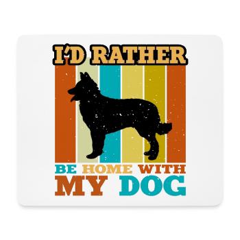Kroatischer Schäferhund Hund Liebe Silhouette Retro Sonnenuntergang - Mousepad (Querformat) - Weiß - Vorne