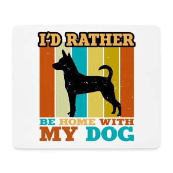 Decker Rat Terrier Dog Silhouette Retro Sunset - Tapis de souris (format paysage) - blanc - Devant