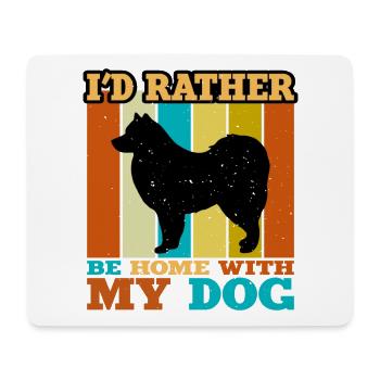Finnischer Lapphund Hundeliebhaber Silhouette Retro Sonnenuntergang - Mousepad (Querformat) - Weiß - Vorne