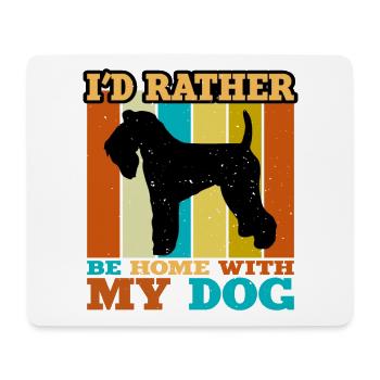 Kerry Blue Terrier Hund Silhouette Retro Sonnenuntergang - Mousepad (Querformat) - Weiß - Vorne