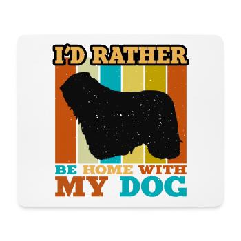 Komondor Dog Lover Silhouette Vintage Sunset - Tapis de souris (format paysage) - blanc - Devant
