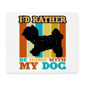 Kyi Leo Dog Lover Silhouette Vintage Sunset - Tapis de souris (format paysage) - blanc - Devant