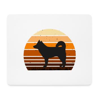 Alaskan Klee Kai Dog Lover Silhouette Retro Sunset - Mouse Pad (horizontal) - white - Front