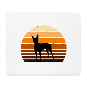 American Hairless Terrier Dog Silhouette Retro - Mouse Pad (horizontal) - white - Front
