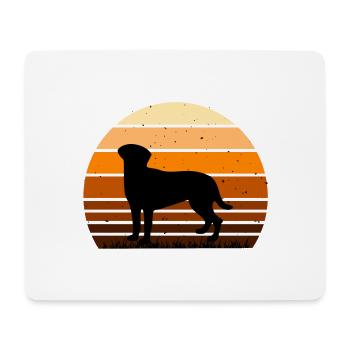 Akbash Hund Liebhaber Silhouette Vintage Sonnenuntergang - Mousepad (Querformat) - Weiß - Vorne