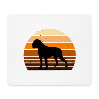American Bulldog Dog Lover Silhouette Retro Sunset - Mouse Pad (horizontal) - white - Front