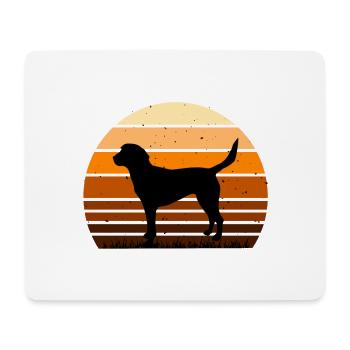 Beagle Harrier Dog Lover Silhouette Vintage Sunset - Tapis de souris (format paysage) - blanc - Devant