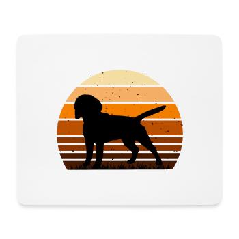 Beagle Dog Lover Silhouette Vintage Sunset - Tapis de souris (format paysage) - blanc - Devant