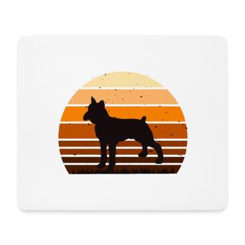Boxer Hund Silhouette Vintage Sonnenuntergang für Hundeliebhaber - Mousepad (Querformat) - Weiß - Vorne