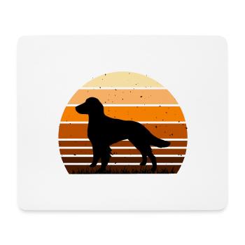 Britanny Dog Lover Silhouette Vintage Sunset - Tapis de souris (format paysage) - blanc - Devant