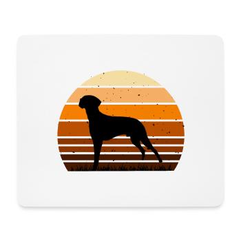 Braque Francais Dog Love Silhouette Vintage Sunset - Mouse Pad (horizontal) - white - Front