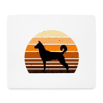 Canaan Dog Lover Silhouette Vintage Sunset - Tapis de souris (format paysage) - blanc - Devant