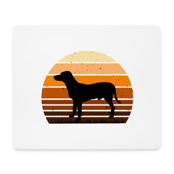 Chien Francais Blanc Et Noir Dog Silhouette Retro - Mouse Pad (horizontal) - white - Front