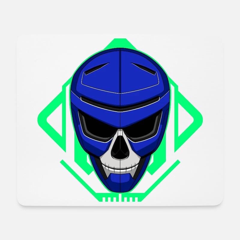 Totenkopf Roboter - Mousepad (Querformat) - Weiß