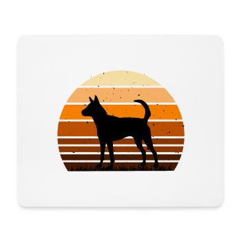 Formosan Mountain Dog Love Silhouette Retro Sunset - Tapis de souris (format paysage) - blanc - Devant
