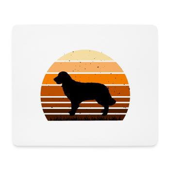 Golden Retriever Hund Liebhaber Silhouette Retro Sonnenuntergang - Mousepad (Querformat) - Weiß - Vorne