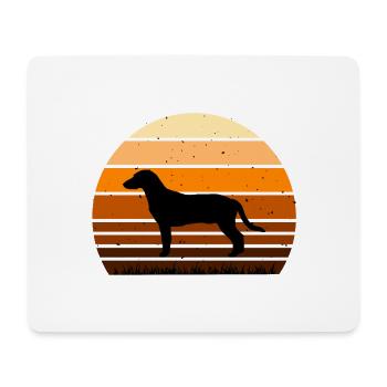 Istrian Shorthaired Hound Dog Silhouette Retro - Tapis de souris (format paysage) - blanc - Devant