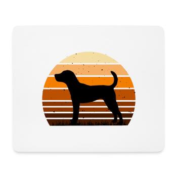 Jack Russell Hundeliebhaber Silhouette Vintage Sonnenuntergang - Mousepad (Querformat) - Weiß - Vorne