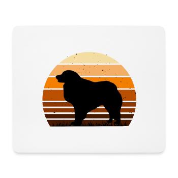 Kuvasz Hundeliebhaber Silhouette Vintage Sonnenuntergang - Mousepad (Querformat) - Weiß - Vorne