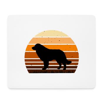 Karst Schäferhund Hund Liebhaber Silhouette Vintage Sonnenuntergang - Mousepad (Querformat) - Weiß - Vorne