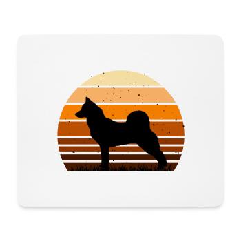 Norrbottenspets Dog Love Silhouette Vintage Sunset - Mouse Pad (horizontal) - white - Front