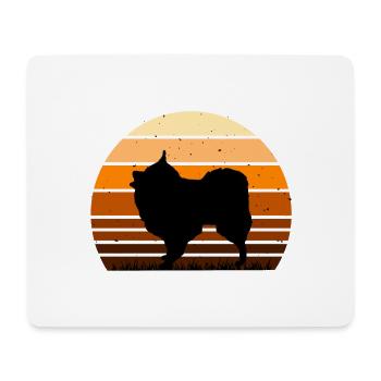 Volpino Italiano Hundeliebhaber Silhouette Retro Sunset - Mousepad (Querformat) - Weiß - Vorne