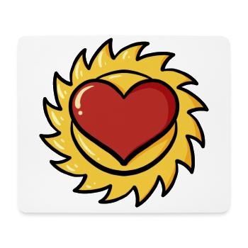Herzsonne Sonne Herz Geschenkidee - Sonnenherz - Mousepad (Querformat) - Weiß - Vorne